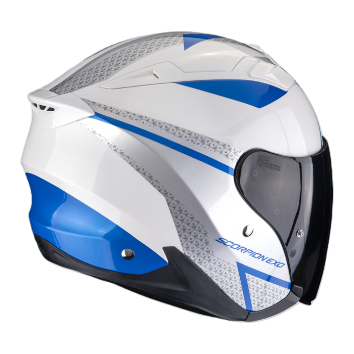 Casco Jet Scorpion Exo-230 Loop Bianco Blu