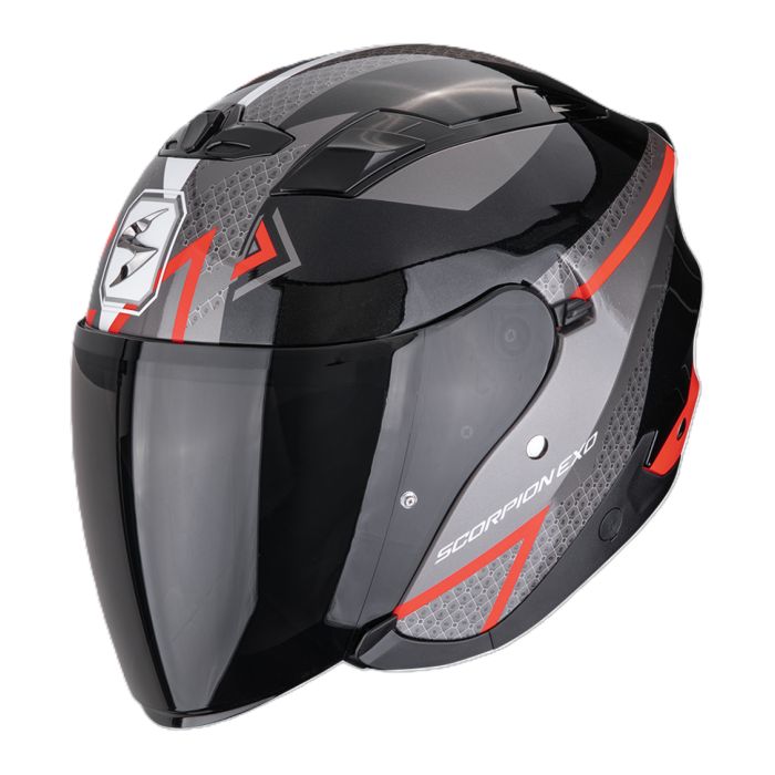Casco Jet Scorpion Exo-230 Loop Metallo Nero Rosso