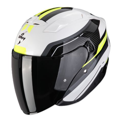 Casco Jet Scorpion Exo-230 Hipe Bianco Nero Giallo N