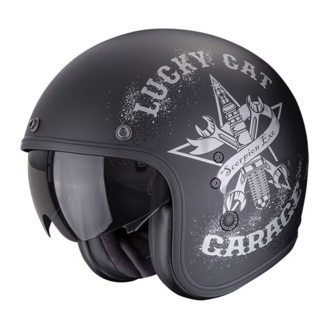 Casco Jet Scorpion Belfast Evo Hangar Nero Argento Opaco