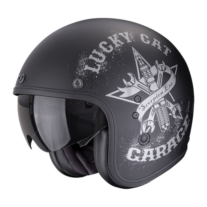 Casco Jet Scorpion Belfast Evo Hangar Nero Argento Opaco