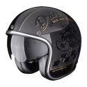 Casco Jet Scorpion Belfast Evo Carbon Zippy Nero Oro