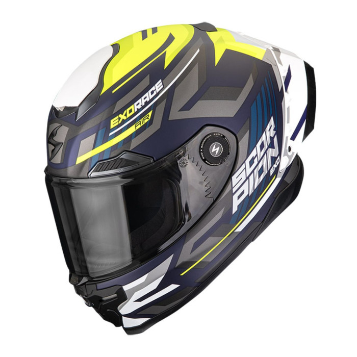 Casco Integrale Scorpion Exo-race Air Kobra Blu Giallo Neon Opac