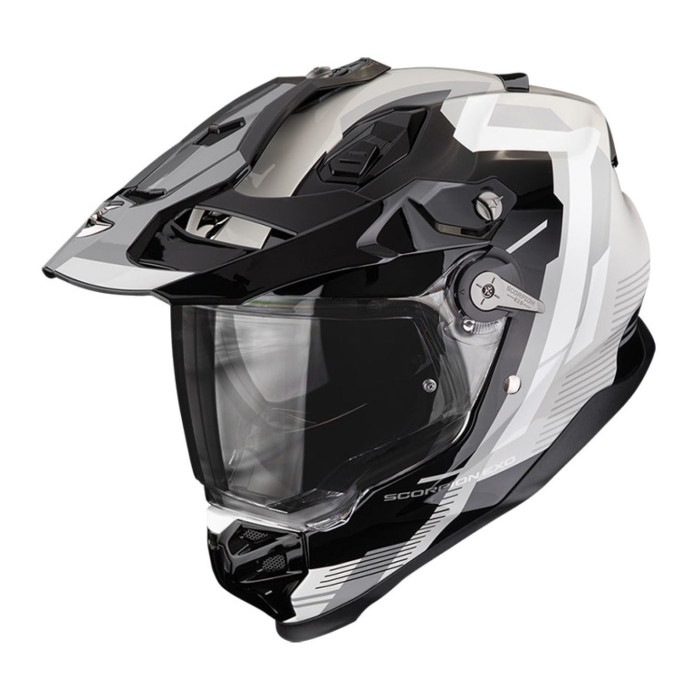 Casco Integrale Adventure Scorpion Adf-9000 Air Patrol Nero Argento