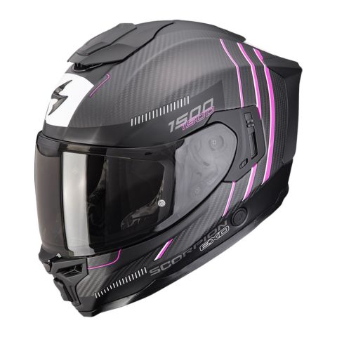 Casco Integrale Scorpion Exo-1500 Carbon Air Zity Nero Opaco Rosa
