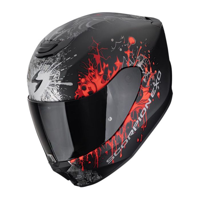 Casco Integrale Scorpion Exo-391 Wolf Nero Opaco Argento R
