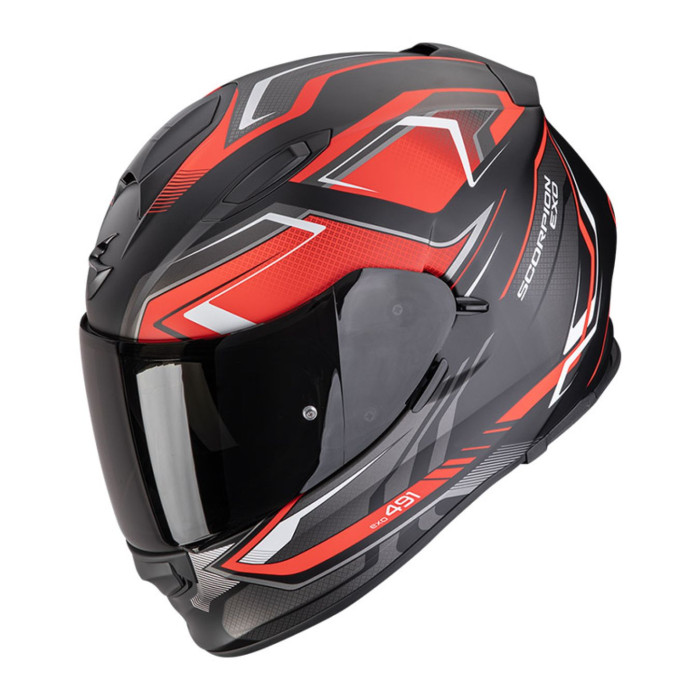 Casco Integrale Scorpion Exo-491 Zumo Nero Opaco Rosso