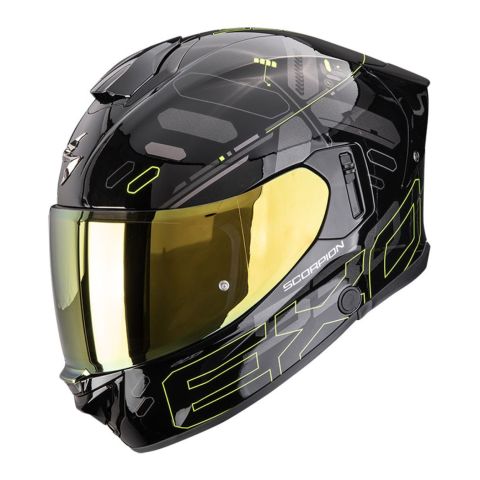 Casco Integrale Scorpion Exo-530 Air Fond Nero Giallo Neon
