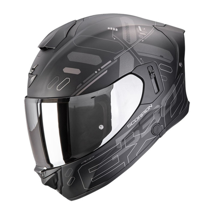 Casco Integrale Scorpion Exo-530 Air Fond Nero Opaco Argento