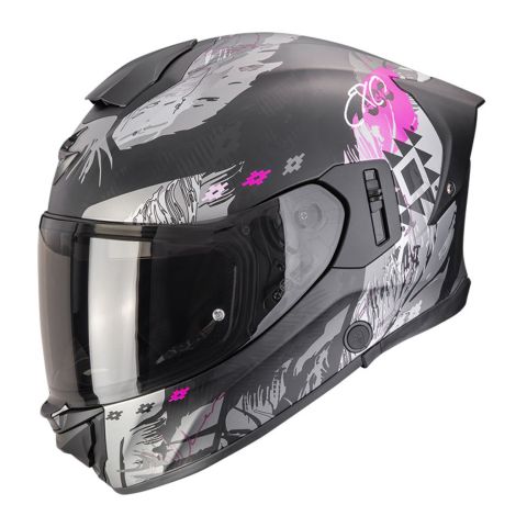 Casco Integrale Scorpion Exo-530 Air Hadji Nero Opaco Rosa