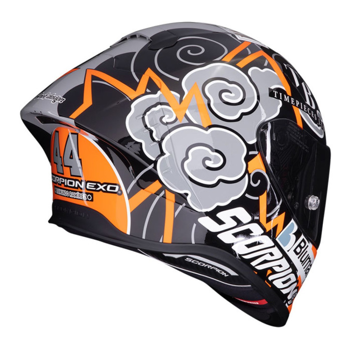 Casco Integrale Scorpion Exo-r1 Evo Air Fim Racing 1 Replica Nero Arancio
