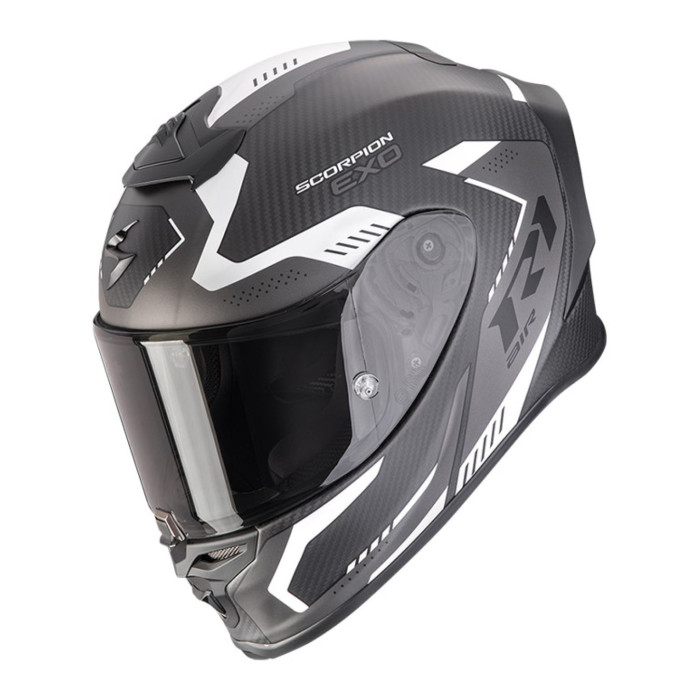 Casco Integrale Scorpion Exo-r1 Evo Carbon Air Propel Nero Matt Argento