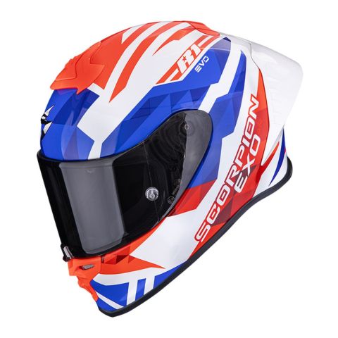Casco Integrale Scorpion Exo-r1 Evo II Air Valere Bianco Rosso Blu