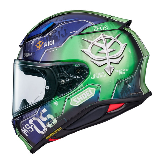 Casco Integrale ShoeiNxr2 Ms-05 Zaku I TC11 Verde Blu
