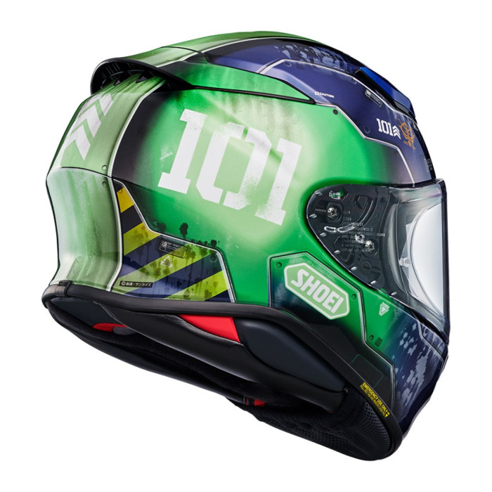 Casco Integrale ShoeiNxr2 Ms-05 Zaku I TC11 Verde Blu
