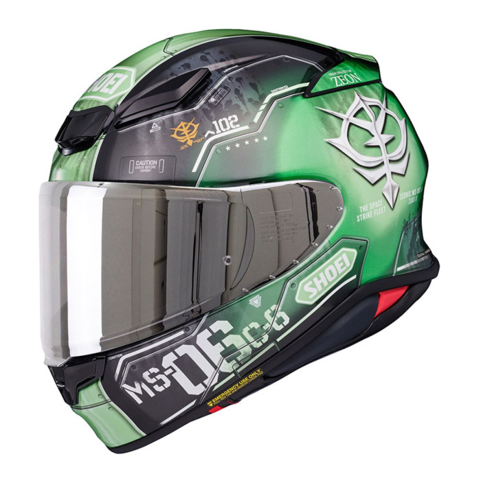Casco Integrale ShoeiNxr2 Ms-06c-6 Zaku II TC4 Verde Nero