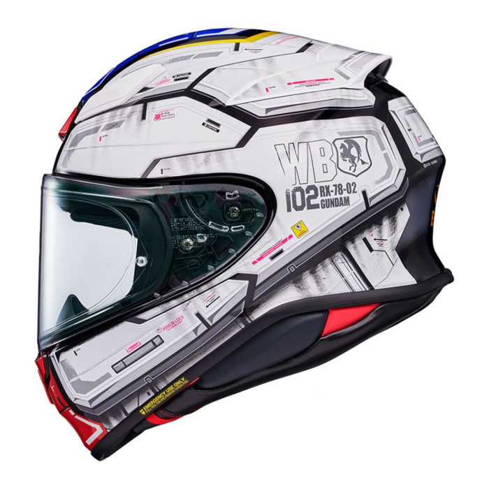 Casco Integrale ShoeiNxr2 Rx-78 Gundam TC10 Bianco Blu Rosso