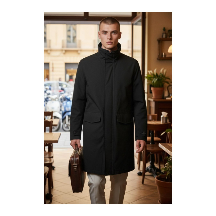 7/8 Ixs Protecciones de chaqueta urbana laminada e impermeable negro