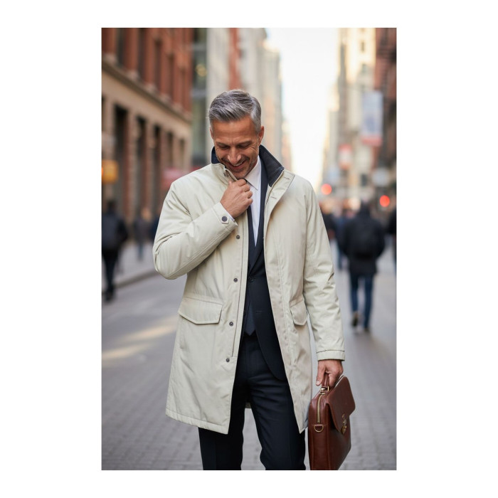 7/8 Ixs Protecciones de chaqueta urbana laminada e impermeable beige