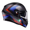 Casco Agv K3 E2206 Striga Matt Black/blue/red