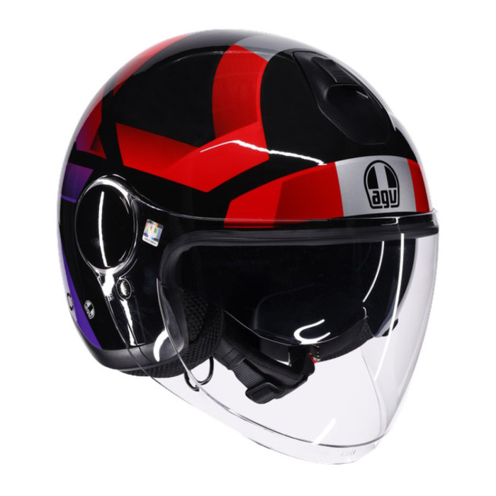 Casco Agv Eteres E2206 Camogli Black/red/purple