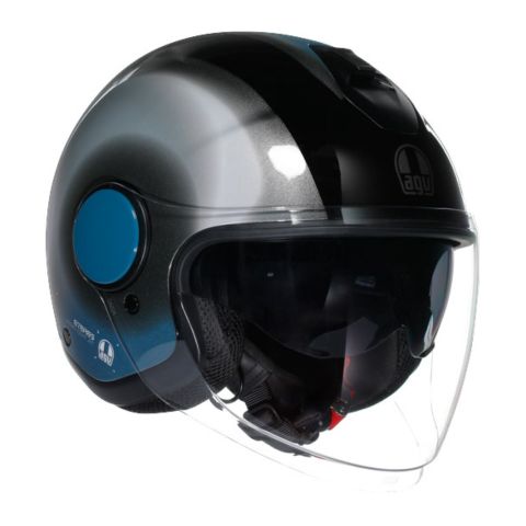 Casco Agv Eteres E2206 Levanto Black/silver/blue