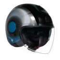 Casco Agv Eteres E2206 Levanto Black/silver/blue