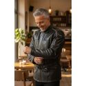 Guardabarros Jofama Leather Chaqueta de cuero estilo británico Cinta y impermeable negra