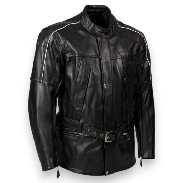 Veste Fender Jofama Leather Cuir de style britannique Cinta et imperméable à l’eau noir