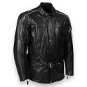 Guardabarros Jofama Leather Chaqueta de cuero estilo británico Cinta y impermeable negra