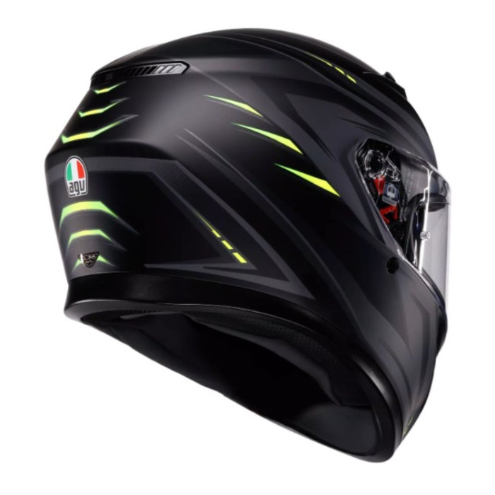 Casco Integrale Agv K3 E2206 Mplk Syth Matt Black/yellow Fl