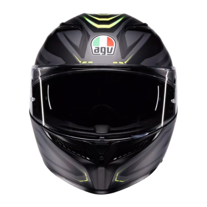 Casco Integrale Agv K3 E2206 Mplk Syth Matt Black/yellow Fl
