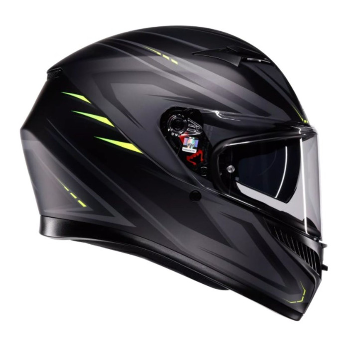 Casco Integrale Agv K3 E2206 Mplk Syth Matt Black/yellow Fl