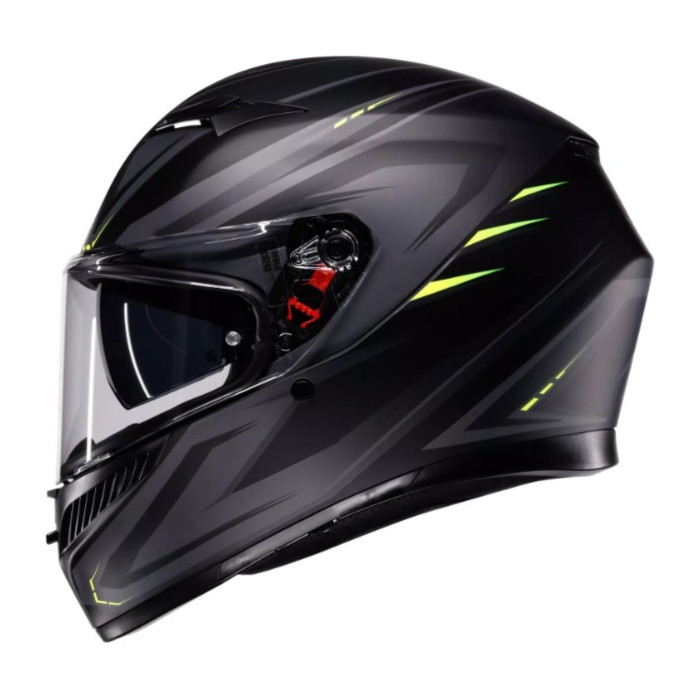 Casco Integrale Agv K3 E2206 Mplk Syth Matt Black/yellow Fl