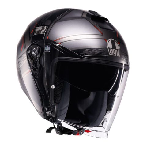 Casco Agv IridesE2206 Zagabria Matt Gunmetal/red