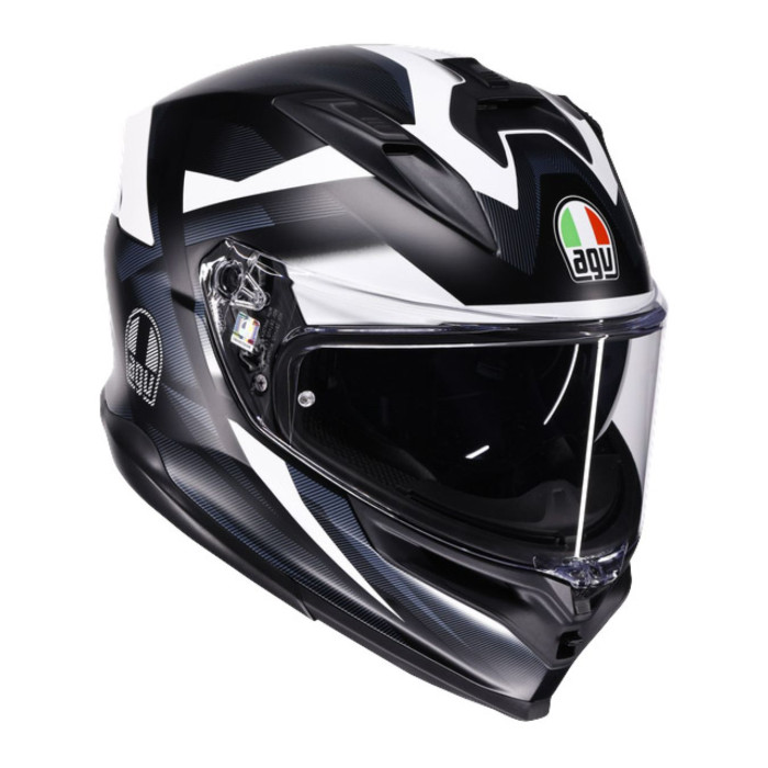 Casco Integrale Agv K7 In Fibra E2206 Glimpse Matt Black/white