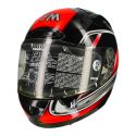 Casco Integrale In Fibra Fm Trad Rosso Fantasia