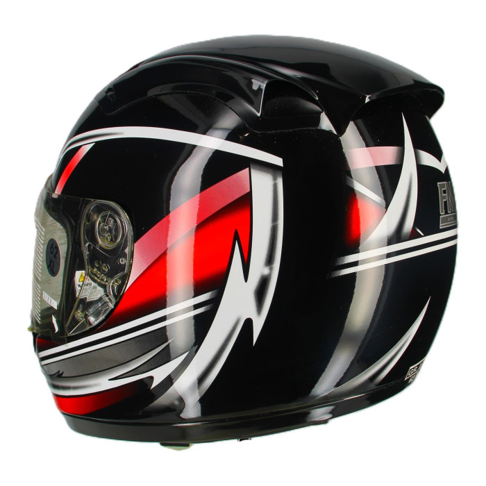 Casco Integrale In Fibra Fm Trad Rosso Fantasia