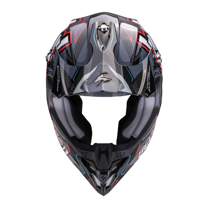 Casco Off Road Scorpion Vx-16 Evo Air Rok Nero Grigio Rosso
