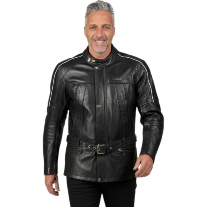 Veste Fender Jofama Leather Cuir de style britannique Cinta et imperméable à l’eau noir