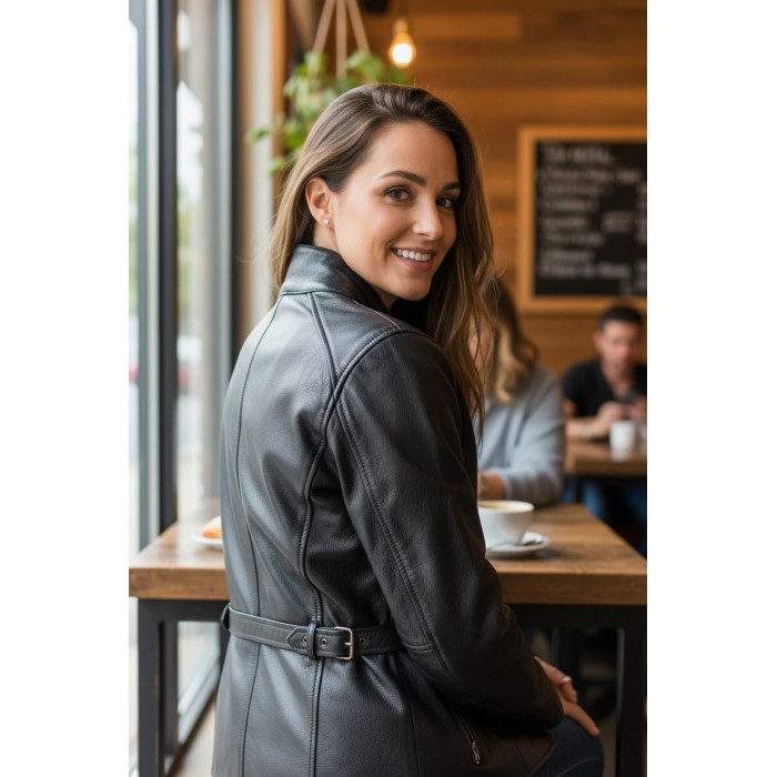 Women's Leather Jacket Jofama Flame Black