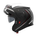Casco Modulare Nolan N100-6 Radiante Nero Argento Rosso