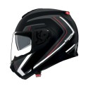 Casco Modulare Nolan N100-6 Radiante Nero Argento Rosso