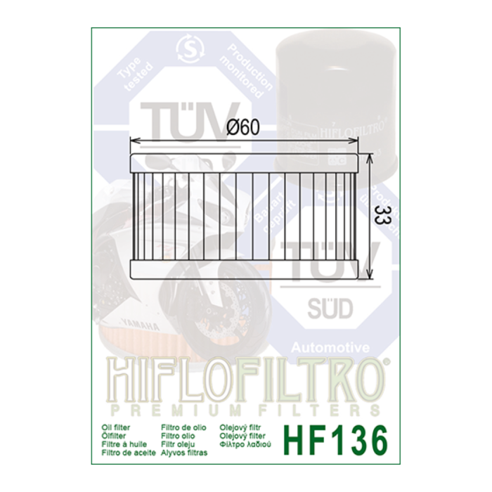 Filtro Olio Hiflo Hf136 Suzuki Dr 250 Z 01-02 - Dr350