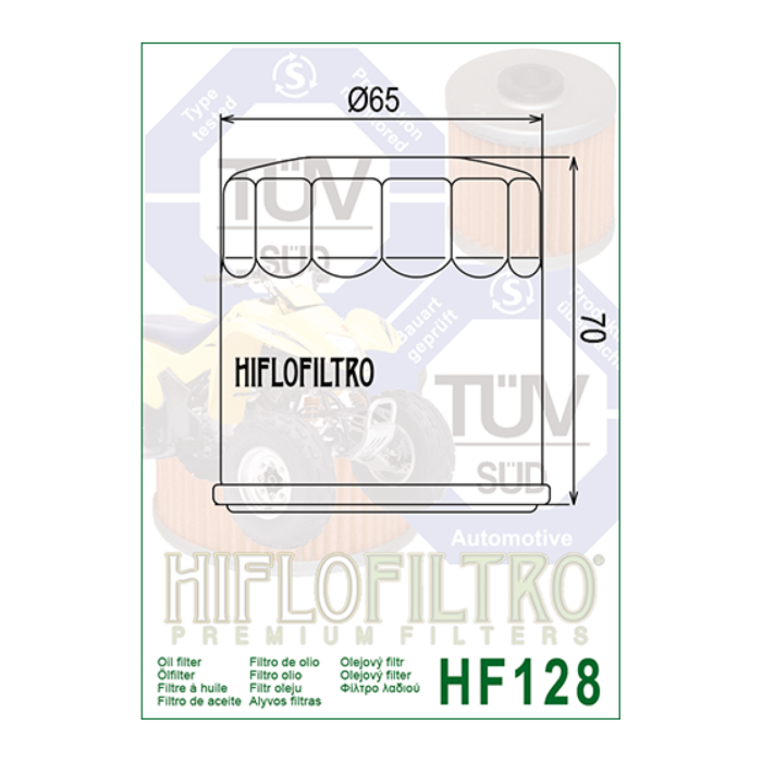 Filtro Olio Hiflo Hf128 Kawa Quad Mule 300 -620