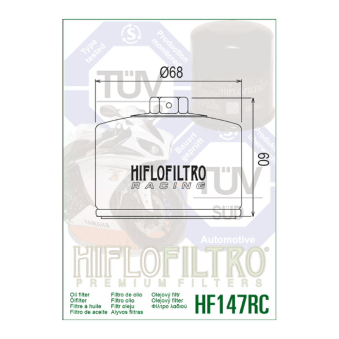 Filtro Olio Hiflo Hf147rc Racing Yamaha Fazer 600 98-03