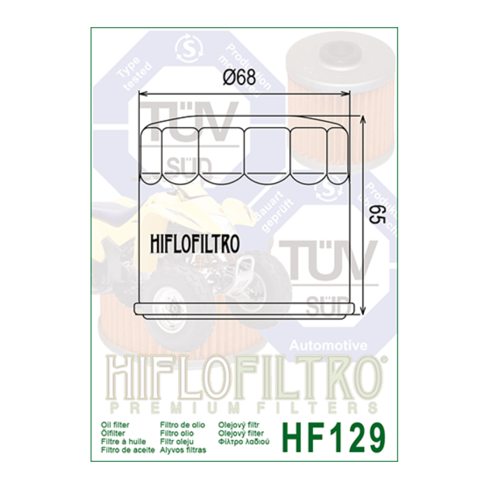 Filtro Olio Hiflo Hf129 Kawasaki Quad 950