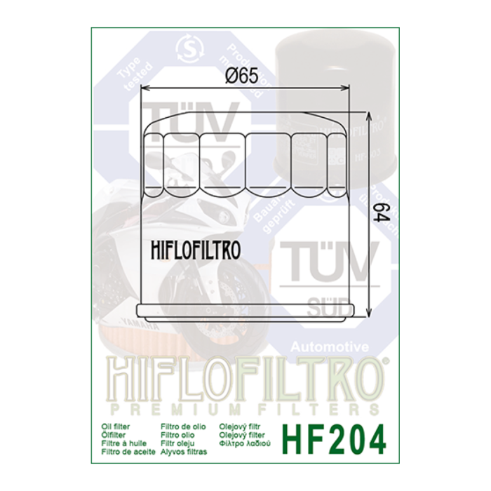 Filtro Olio Hiflo Hf204c Honda Hornet Cromo