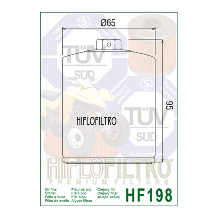 Filtro Olio Hiflo Hf198 Polaris Sportsman 600/800 04-06
