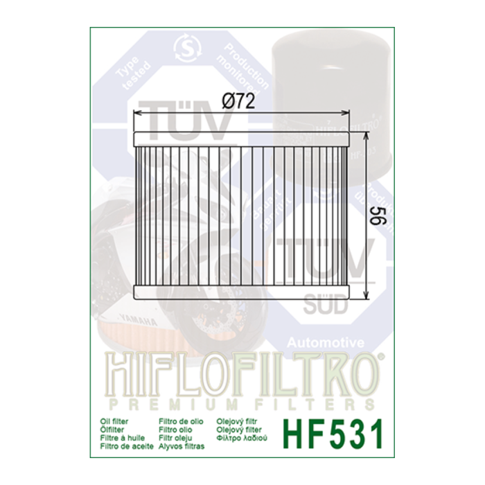 Filtro Olio Hiflo Hf531 Suzuki Gsx250 89-
